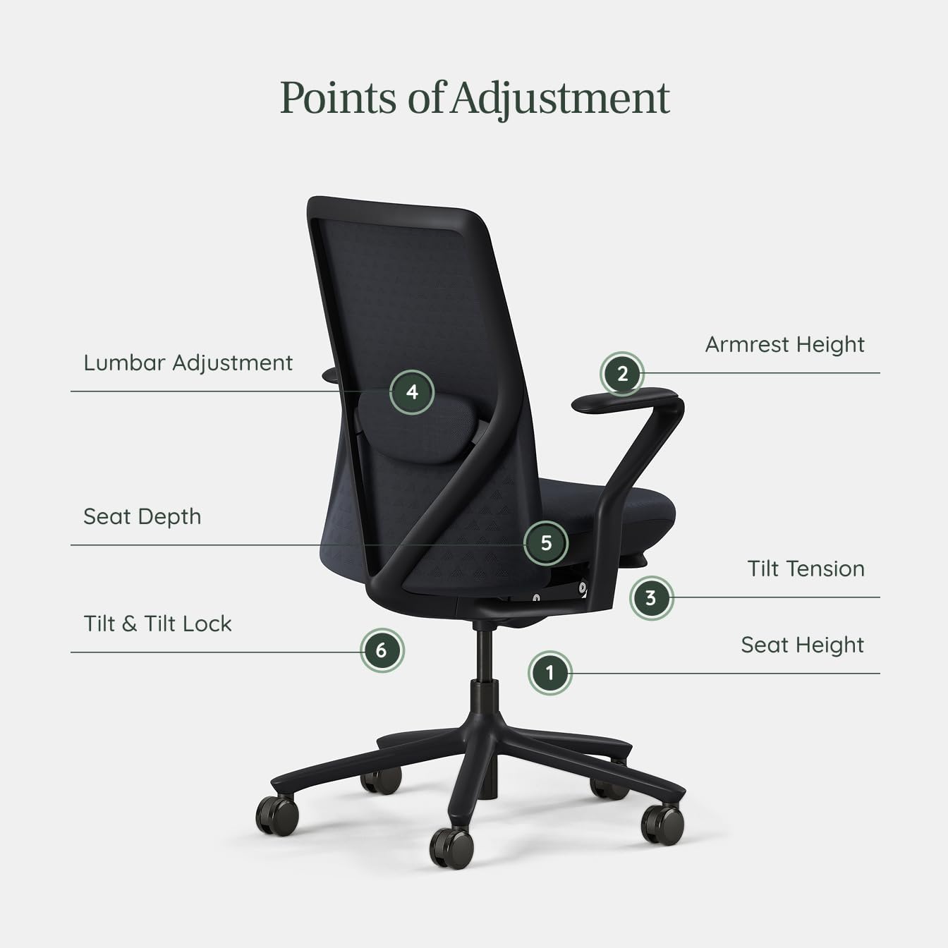 ✨ Premium Ergonomic Office Chair | Adjustable Lumbar Support Work Chair for Modern Home Office 🖥️