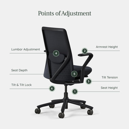 ✨ Premium Ergonomic Office Chair | Adjustable Lumbar Support Work Chair for Modern Home Office 🖥️