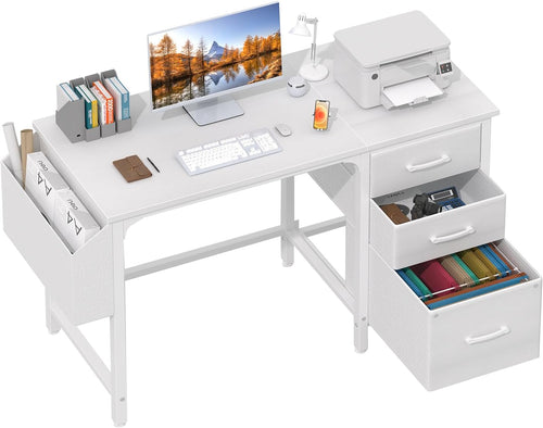 ✨ Modern Home Office Desk | Reversible Computer Desk with File Cabinet & Storage Drawers for Small Spaces 🖥️