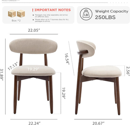 🌿 Modern Farmhouse Dining Chairs | Upholstered Wooden Kitchen Chairs with Soft Fabric Seat & Solid Wood Legs 🪑