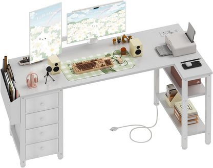 ✨ L-Shaped Computer Desk | Modern Corner Workstation with Drawers & Storage Shelves for Home Office 🎮