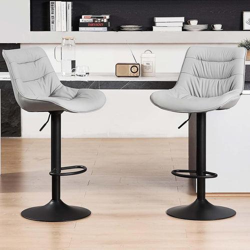 🍸 Modern Counter Height Bar Stools | Adjustable Swivel Kitchen Island Chairs with PU Leather Upholstery ✨