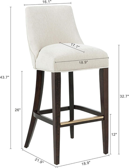 ✨ Modern Chenille Counter Stools | Upholstered Kitchen Island Chairs with Wooden Legs 🌿