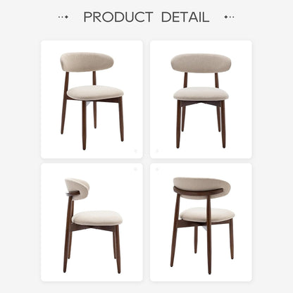 🌿 Modern Farmhouse Dining Chairs | Upholstered Wooden Kitchen Chairs with Soft Fabric Seat & Solid Wood Legs 🪑