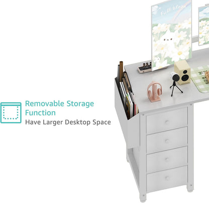 ✨ L-Shaped Computer Desk | Modern Corner Workstation with Drawers & Storage Shelves for Home Office 🎮