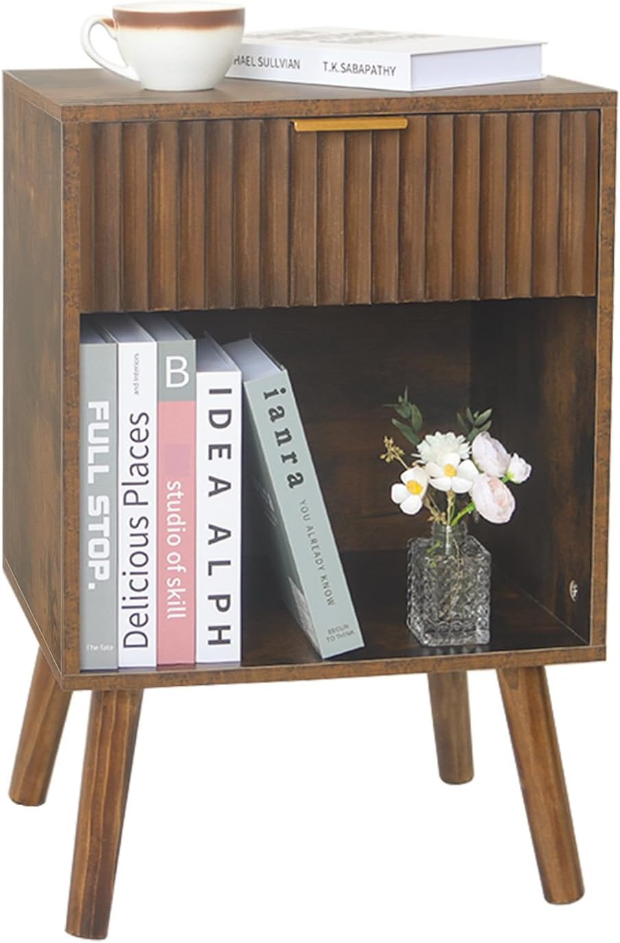 🏡 Scandinavian Inspired Nightstand | Minimalist Wooden Bedside Storage Table with Drawer