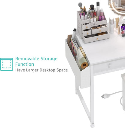 💄 Modern Vanity Desk with LED Mirror | Makeup Dressing Table with Drawers & Charging Station ✨