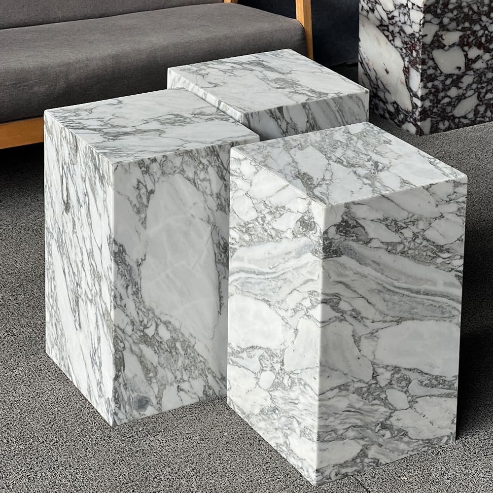 ✨ Luxury Marble Side Table | Modern Square Accent Table for Living Room & Bedroom 🏛️