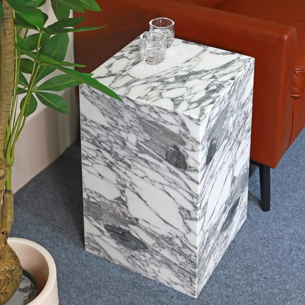 ✨ Luxury Marble Side Table | Modern Square Accent Table for Living Room & Bedroom 🏛️