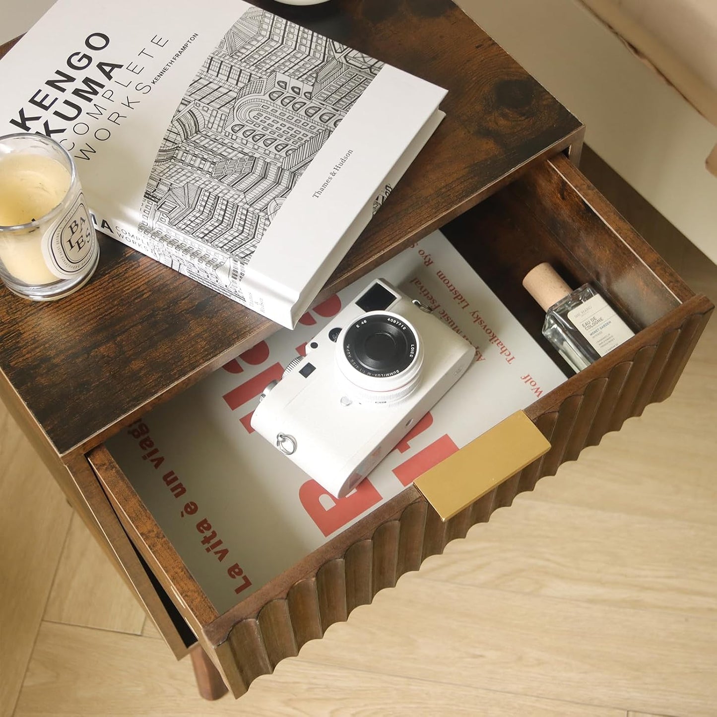 🏡 Scandinavian Inspired Nightstand | Minimalist Wooden Bedside Storage Table with Drawer