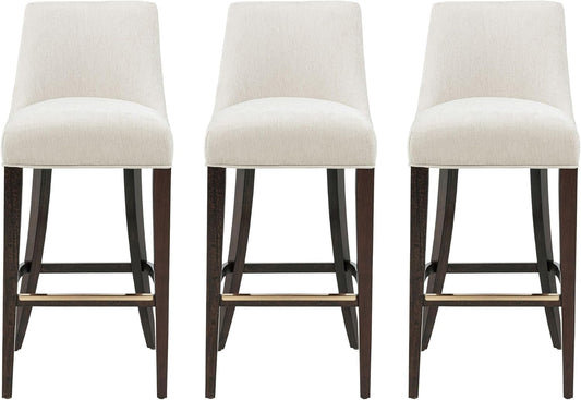 ✨ Modern Chenille Counter Stools | Upholstered Kitchen Island Chairs with Wooden Legs 🌿