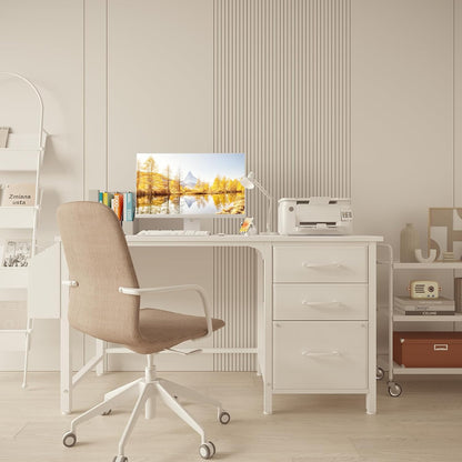 ✨ Modern Home Office Desk | Reversible Computer Desk with File Cabinet & Storage Drawers for Small Spaces 🖥️