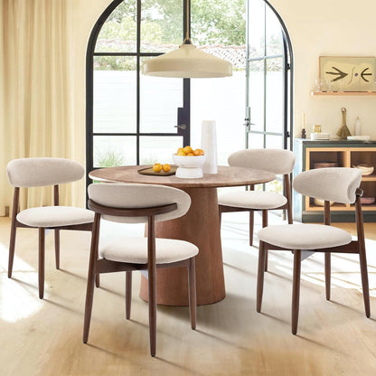 🌿 Modern Farmhouse Dining Chairs | Upholstered Wooden Kitchen Chairs with Soft Fabric Seat & Solid Wood Legs 🪑