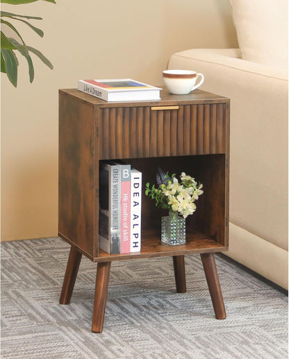 🏡 Scandinavian Inspired Nightstand | Minimalist Wooden Bedside Storage Table with Drawer