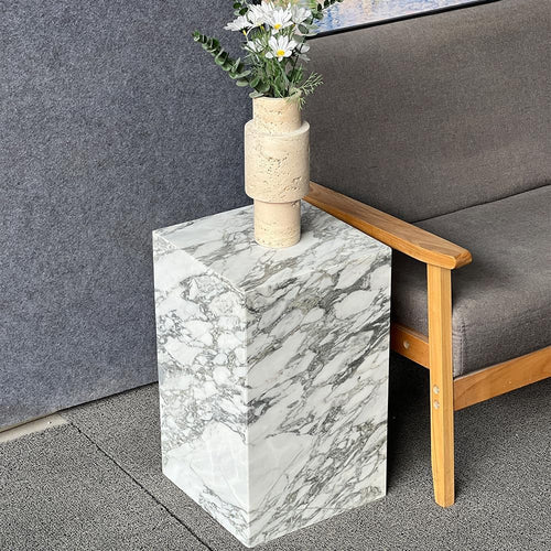 ✨ Luxury Marble Side Table | Modern Square Accent Table for Living Room & Bedroom 🏛️