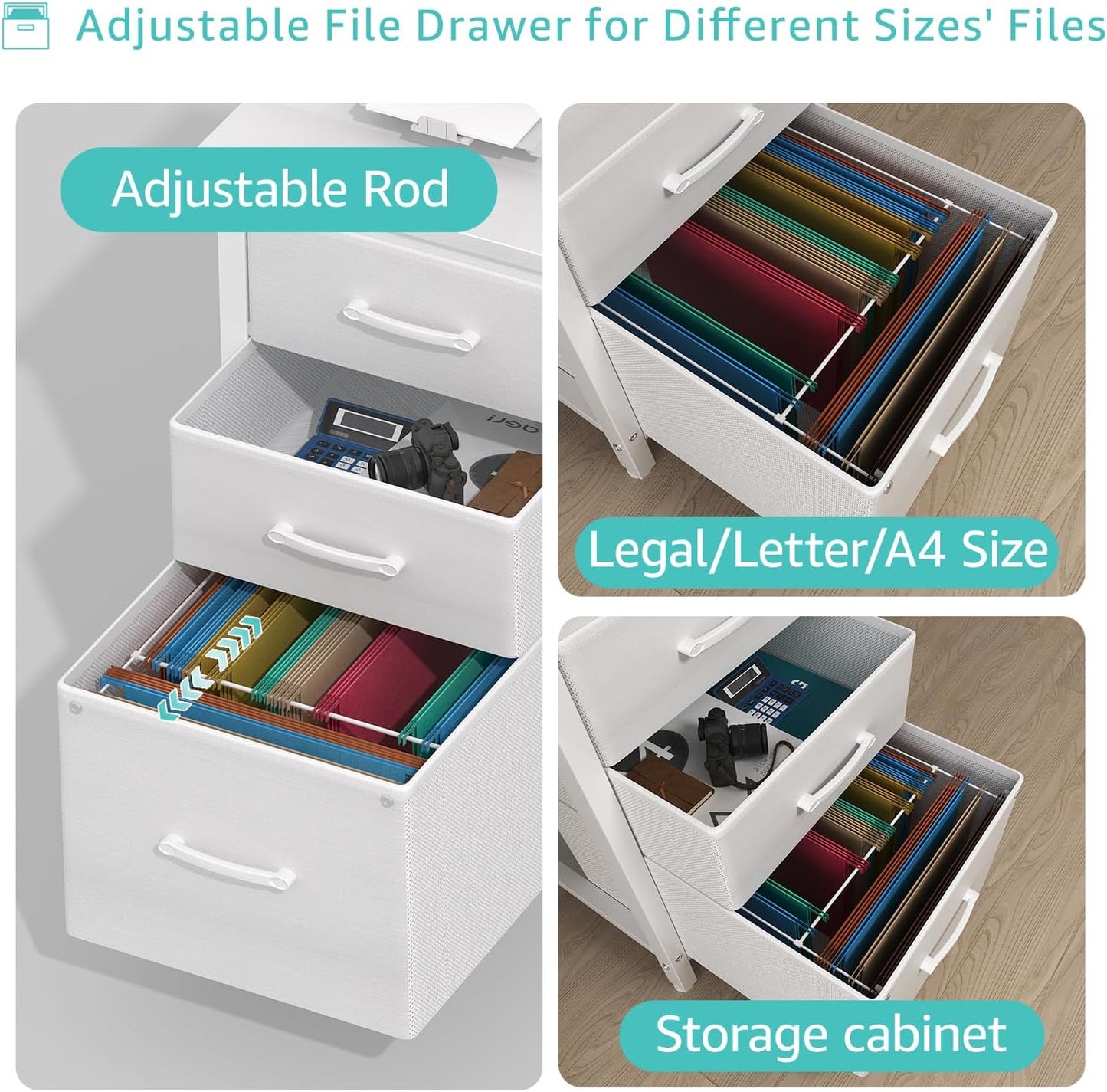 ✨ Modern Home Office Desk | Reversible Computer Desk with File Cabinet & Storage Drawers for Small Spaces 🖥️